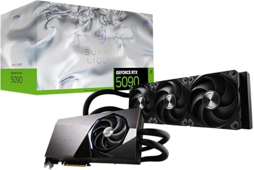 MSI Gaming RTX 5090 32G SUPRIM Liquid SOC Graphics Card (32GB GDDR7, 512-bit, Extreme Performance: 2580 MHz, DisplayPort x3 2.1a, HDMI 2.1b, NVIDIA Blackwell Architecture