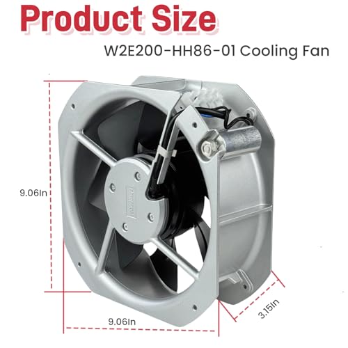 for EBM-PAPST W2E200-HH86-01 Cooling Fan, 115V 80W 0.58-0.70A 50/60Hz axial Flow Fan, 5uF 220VDB 225×225×80mm Fan