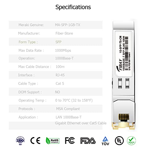1000BASE-SX SFP Optical Transceiver Module Compatible with HPE Aruba J4858D J4858DCM JL745A Q8N53A ProCurve J4858C J4858B J4858A 850nm 550m DDM Duplex LC MMF 10pcs/Pack