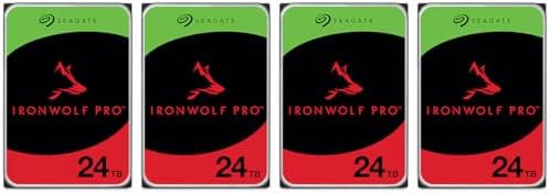 Seagate IronWolf Pro SATA III 3.5" Internal NAS Hard Drive, 7200 RPM - 24TB, 4-Pack