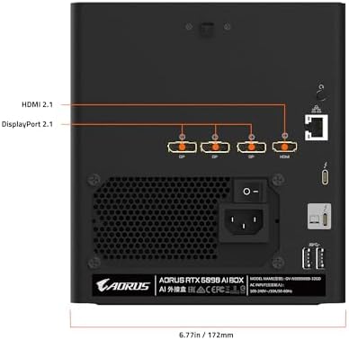 GIGABYTE AORUS RTX 5090 AI Box Graphics Card, WATERFORCE All-in-one Cooling System, Thunderbolt 5, USB-4, GV-N5090IXEB-32GD Video Card