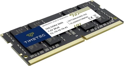 Timetec Elite DDR4 32GB Kit (2 x 16GB 2666MHz (DDR4-2666 PC4-21300 CL19 Non-ECC Unbuffered 1.2V 2Rx8 Dual Rank 260 Pin SODIMM Laptop Notebook PC Computer Memory RAM Upgrade