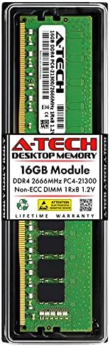 A-Tech 16GB RAM Replacement for Kingston KCP426NS8/16 | DDR4 2666MHz PC4-21300 (PC4-2666V 1Rx8 1.2V Non-ECC UDIMM 288-Pin DIMM Memory Module