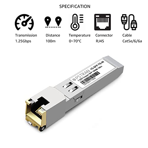 1000BASE-SX SFP Optical Transceiver Module Compatible with HPE Aruba J4858D J4858DCM JL745A Q8N53A ProCurve J4858C J4858B J4858A 850nm 550m DDM Duplex LC MMF 10pcs/Pack