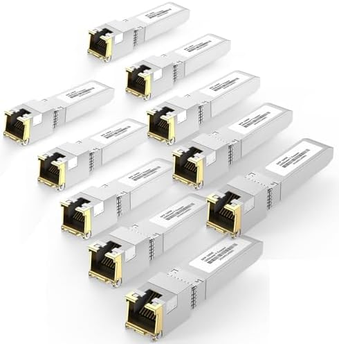 [4 Pack] 10Gb SFP+ to RJ-45 Module Transceiver 98Ft (30m, SFP+ Copper Ethernet for CAT6a /7 Transceivers Compatible with 5Gb/ 2.5Gb/ 1Gb, NOT Compatible with Brand Dell, Aruba, HP, H3C