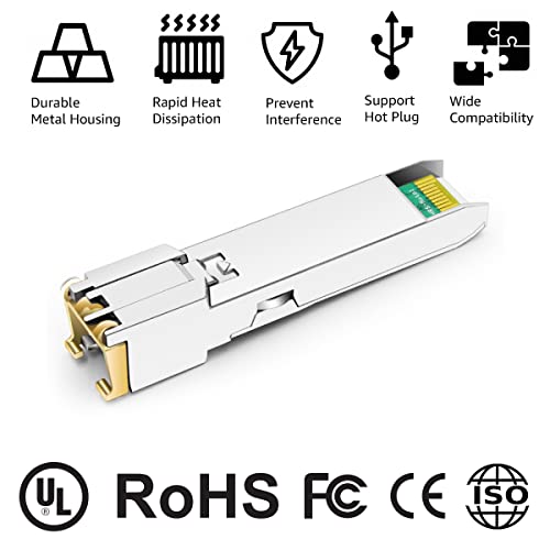 1000BASE-SX SFP Optical Transceiver Module Compatible with HPE Aruba J4858D J4858DCM JL745A Q8N53A ProCurve J4858C J4858B J4858A 850nm 550m DDM Duplex LC MMF 10pcs/Pack