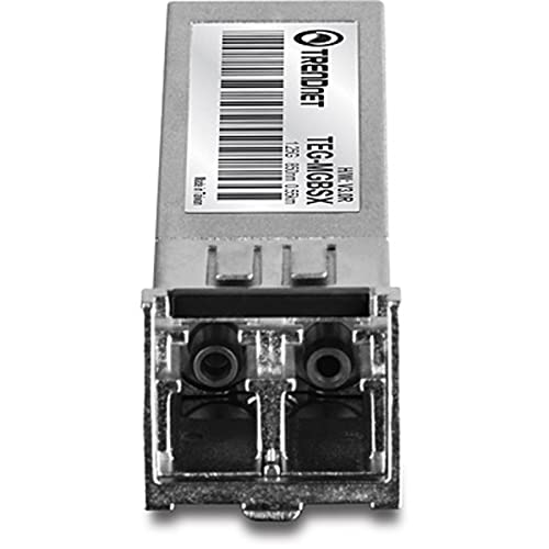 TRENDnet SFP Multi-Mode LC Module 4-Pack, TEG-MGBSX/4, Transmission Up to 550m (1804 Ft, Mini-GBIC, Hot Pluggable, IEEE 802.3z Gigabit Ethernet, Supports Up to 1.25 Gbps, Lifetime Protection