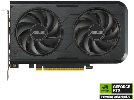 ASUS Dual NVIDIA GeForce RTX 3050 6GB OC Edition Gaming Graphics Card - PCIe 4.0, 6GB GDDR6 Memory, HDMI 2.1, DisplayPort 1.4a, 2-Slot Design, Axial-tech Fan Design, 0dB Technology, Steel Bracket