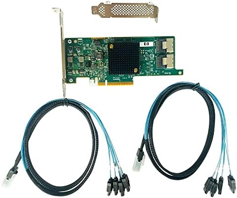 SAS HBA Card Compatible with LSI 9205-8i IT Mode PCIe SATA Expansion Card, 8-Port 6Gbps PCIe 3.0, SAS Expander Support, HBA Controller with 2x SFF-8087 to 4x SATA Cables for ZFS TrueNAS unRAID Proxmox