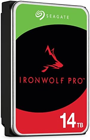 Seagate IronWolf Pro, 14 TB, Enterprise NAS Internal HDD –CMR 3.5 Inch, SATA 6 Gb/s, 7,200 RPM, 256 MB Cache for RAID Network Attached Storage (ST14000NT001