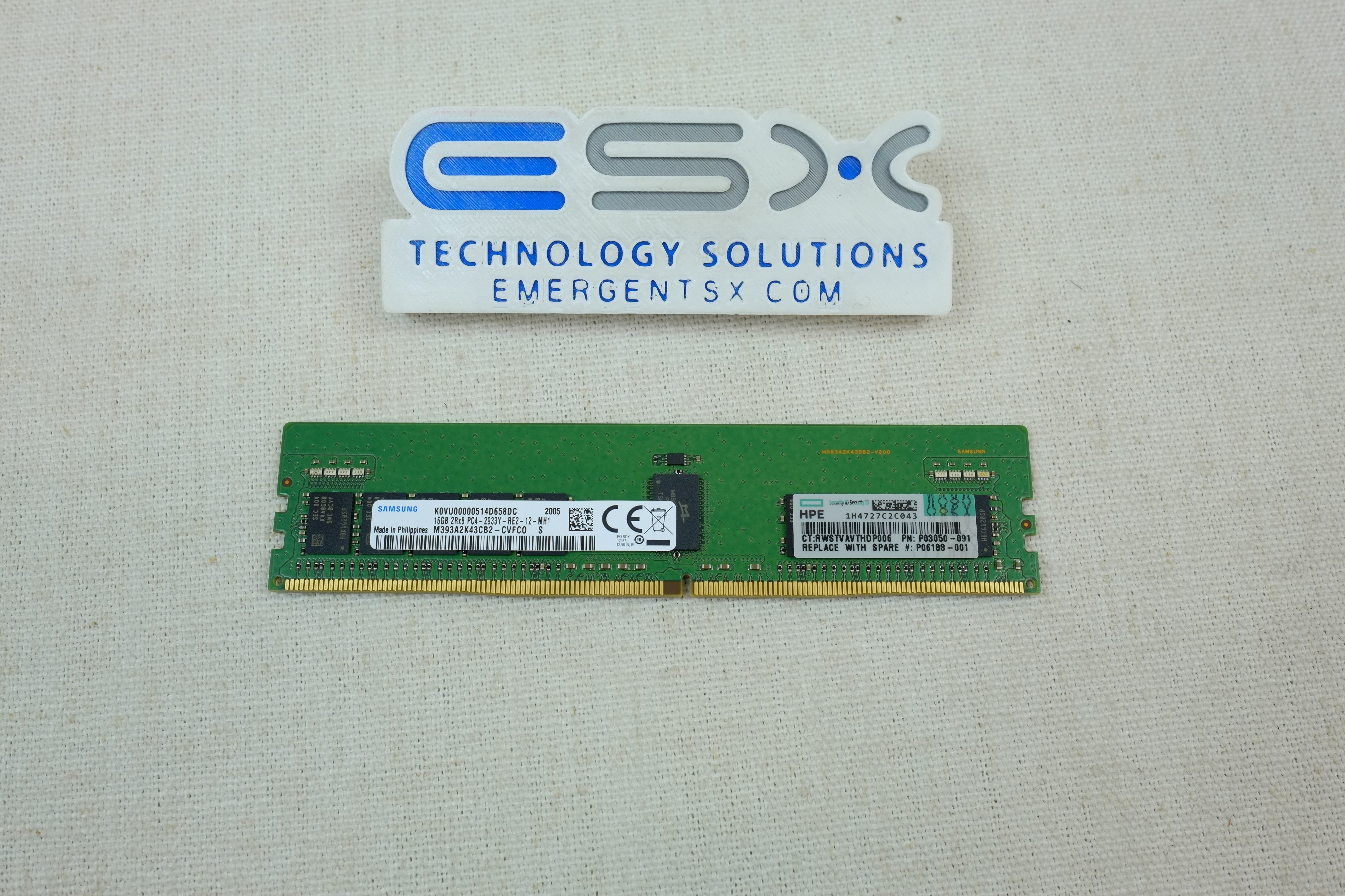 HP P03050-091 16GB 2Rx8 PC4-2933Y DDR4 ECC Smart Memory Server DIMM P00922-B21