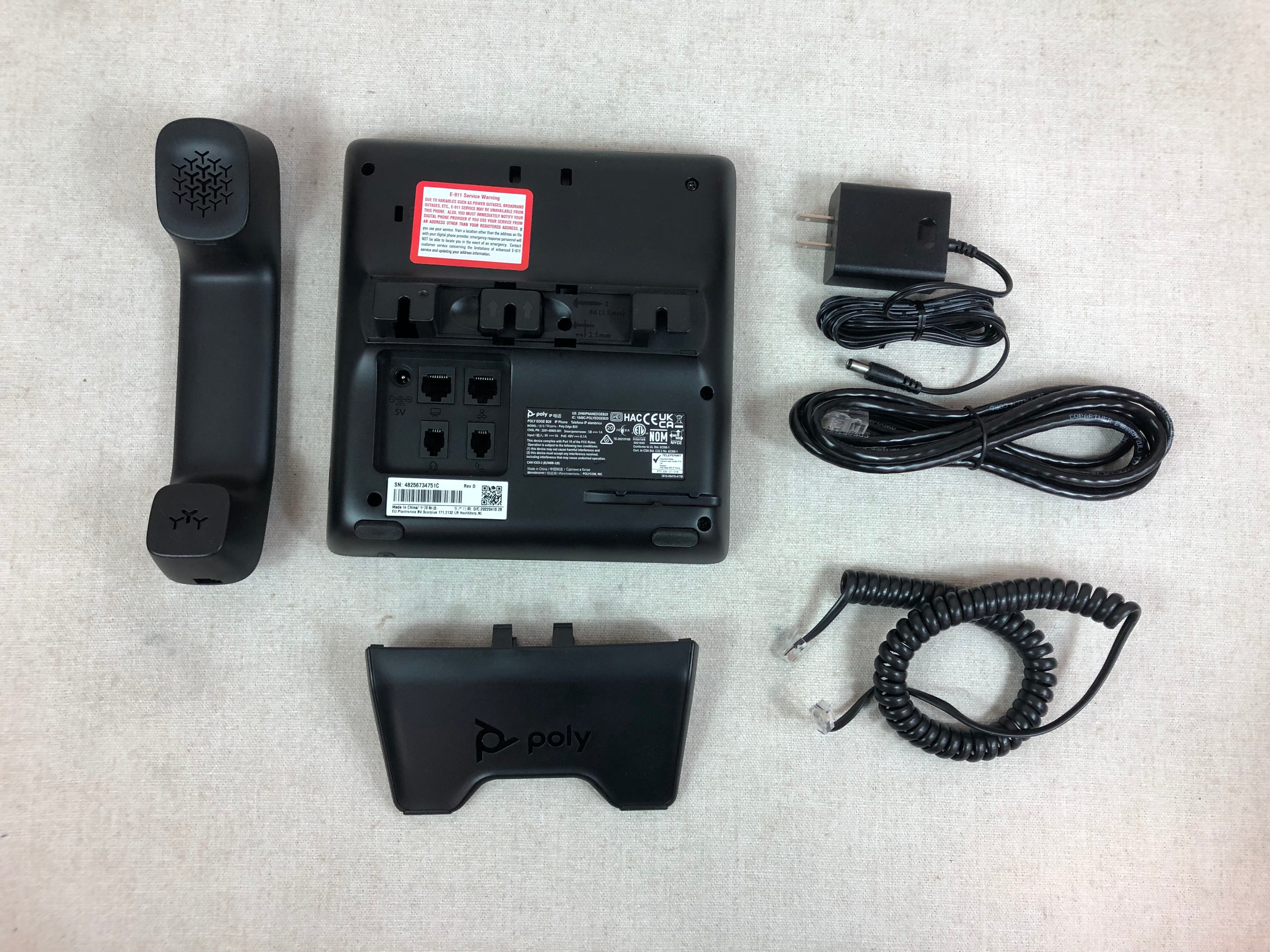 Polycom Poly Edge B20 IP phone set, 2201-49805-001, 48V adapter