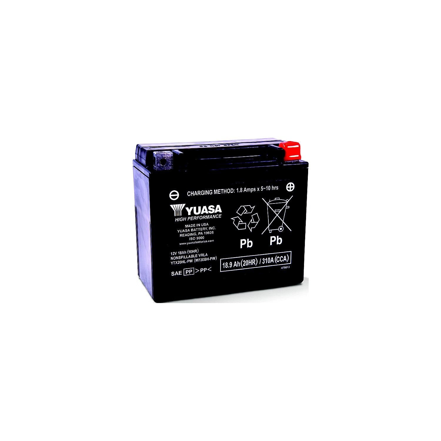 Yuasa Battery Inc. YUAM727ZS Yuasa High Performance, Factory Activated Maintenance Free Battery