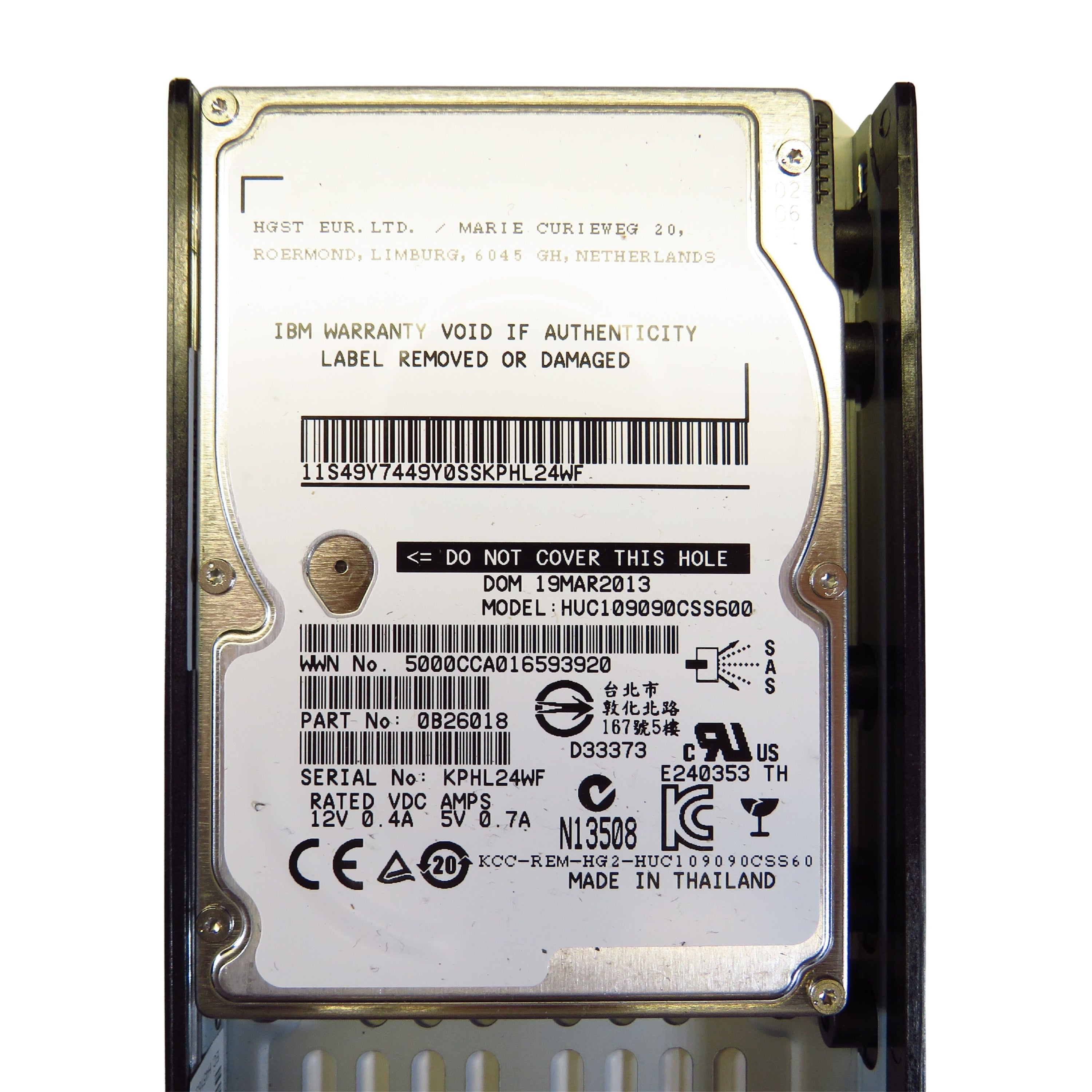 IBM 00Y2684 900GB 10K RPM 2.5" SAS 6Gbps HDD Hard Drive V7000 (Refurbished)