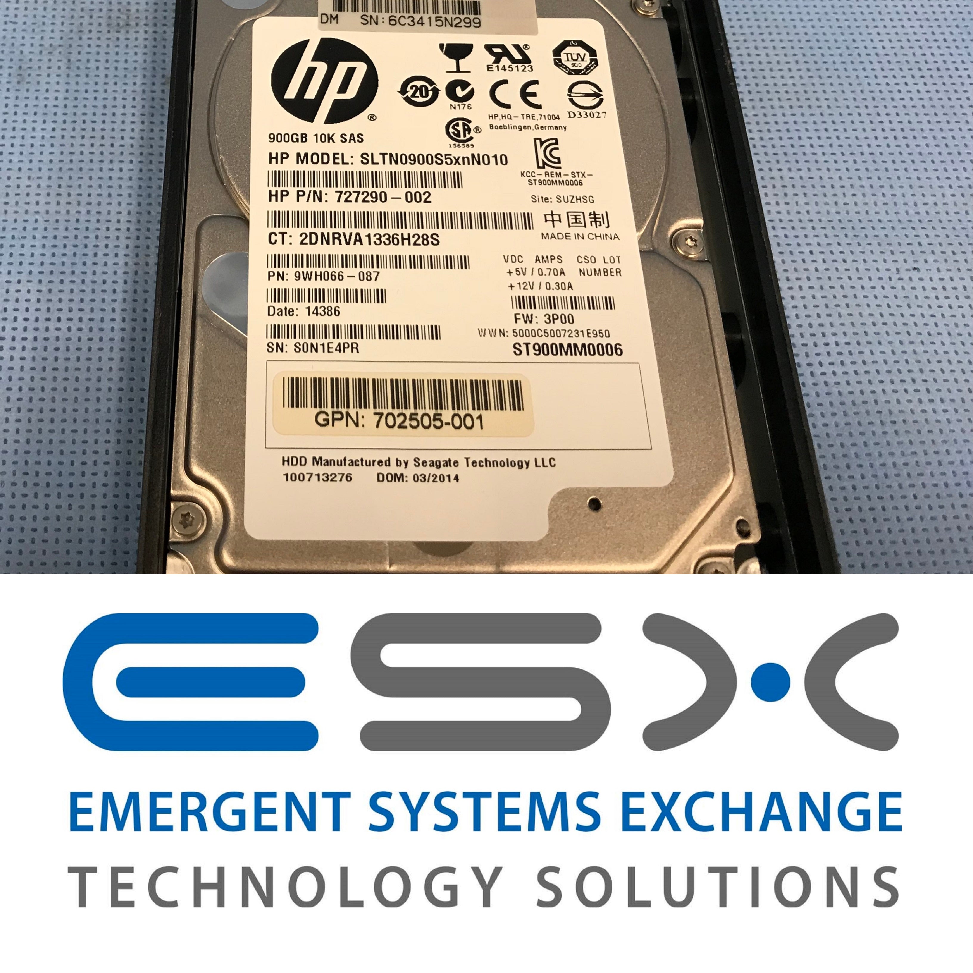 HPE 3PAR 900GB SAS 10K 2.5" HDD - PN: 697389