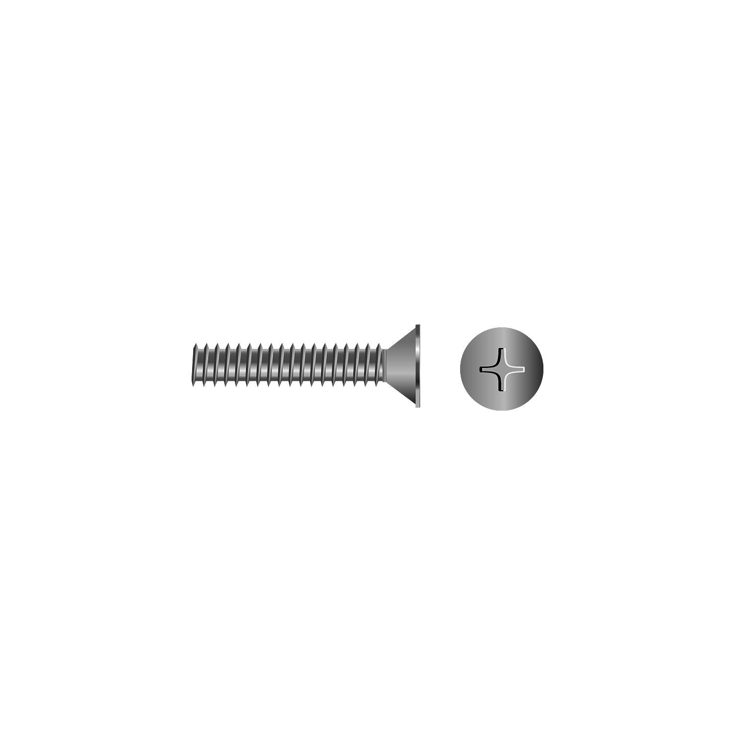 Seachoice SC0764 Phillips Machine Screw Flat Head, 8-32 x 2"