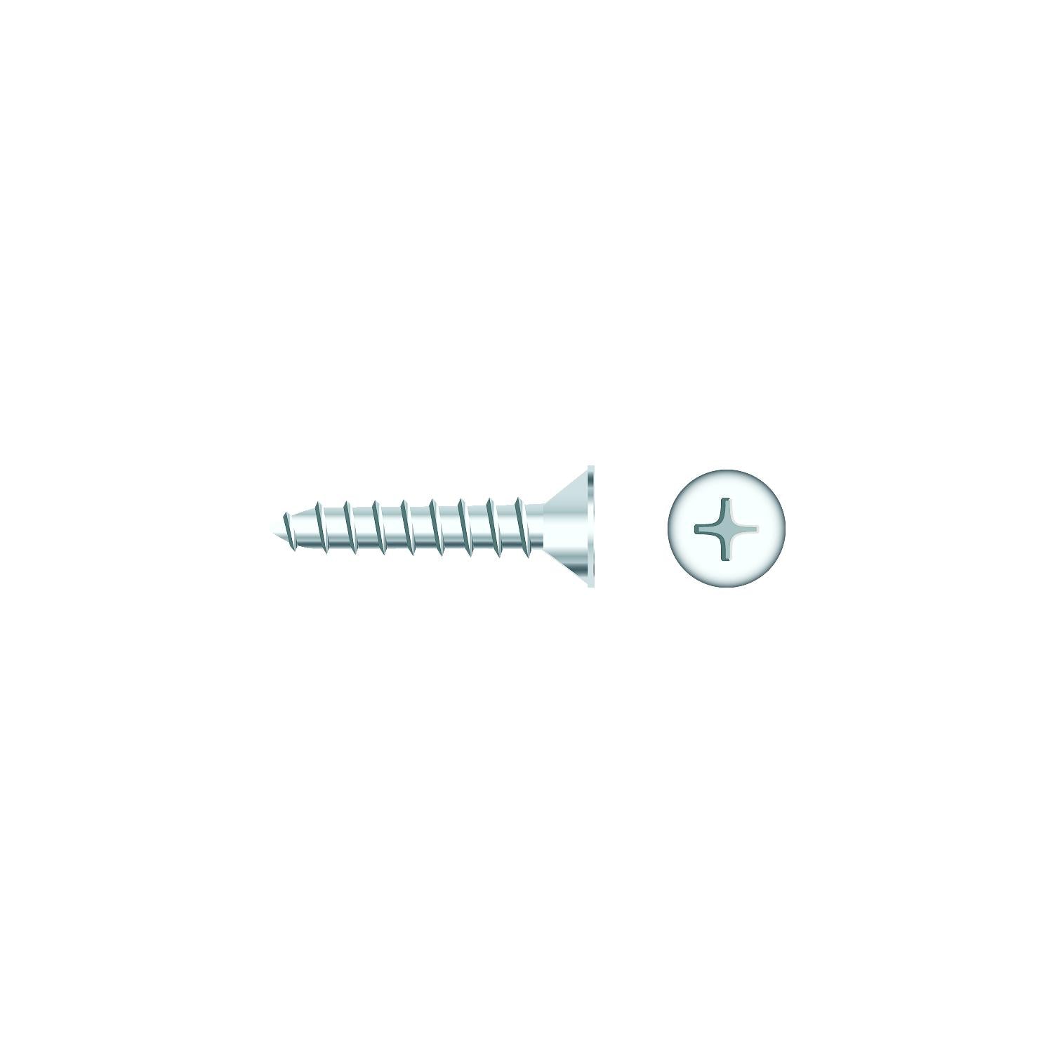 Seachoice SC617CH 01784 Chrome Plated SS Phillips Tapping Screw Flat Head, #6 x 1/2"