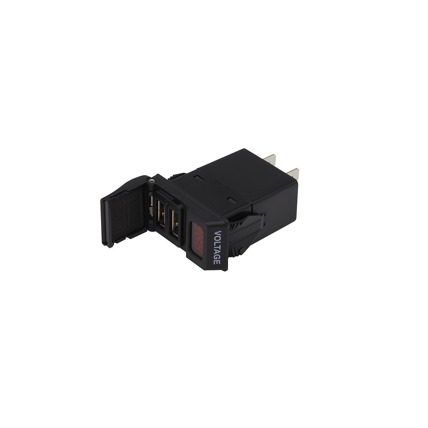 Seachoice A13-233A-01-BBRV Dual USB Voltmeter, 12-24V