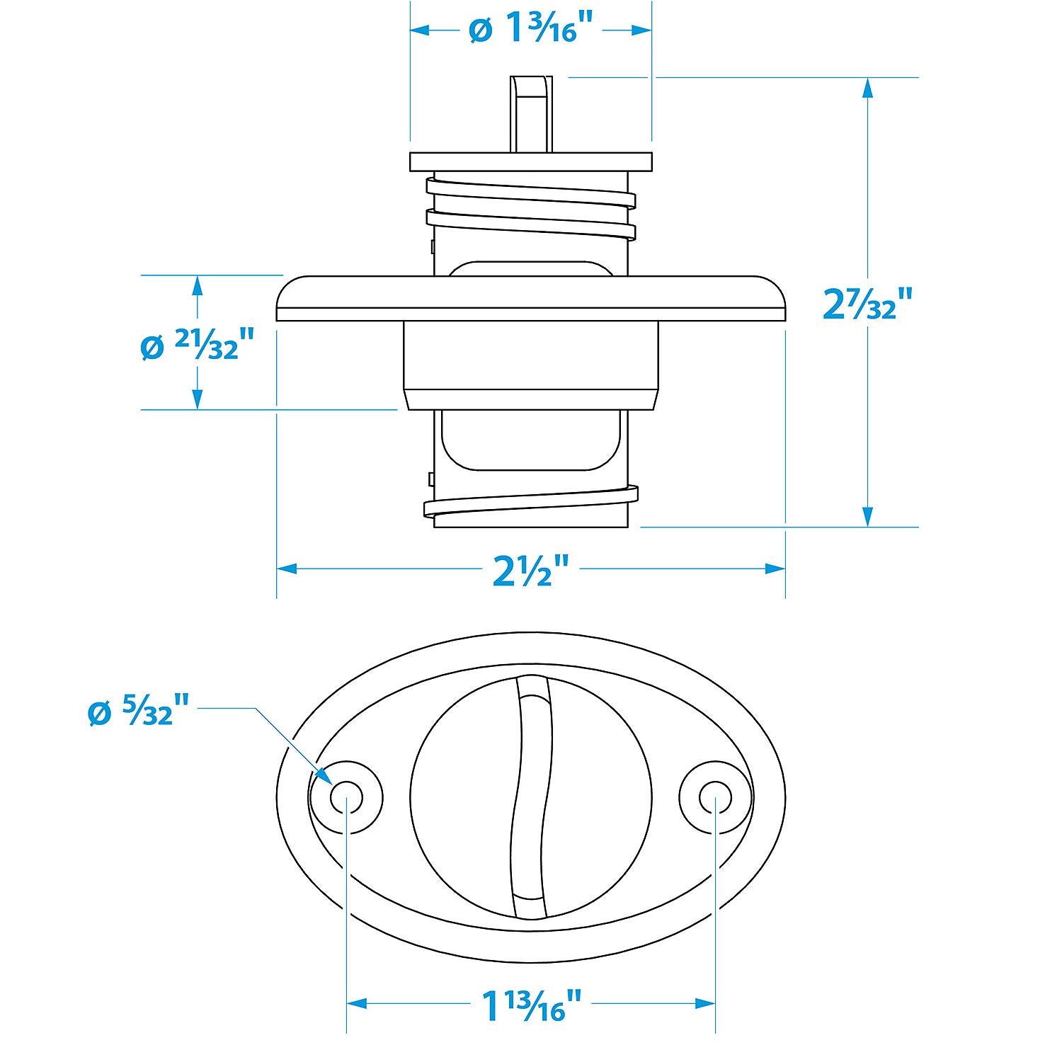 Seachoice Garboard Drain and Plug