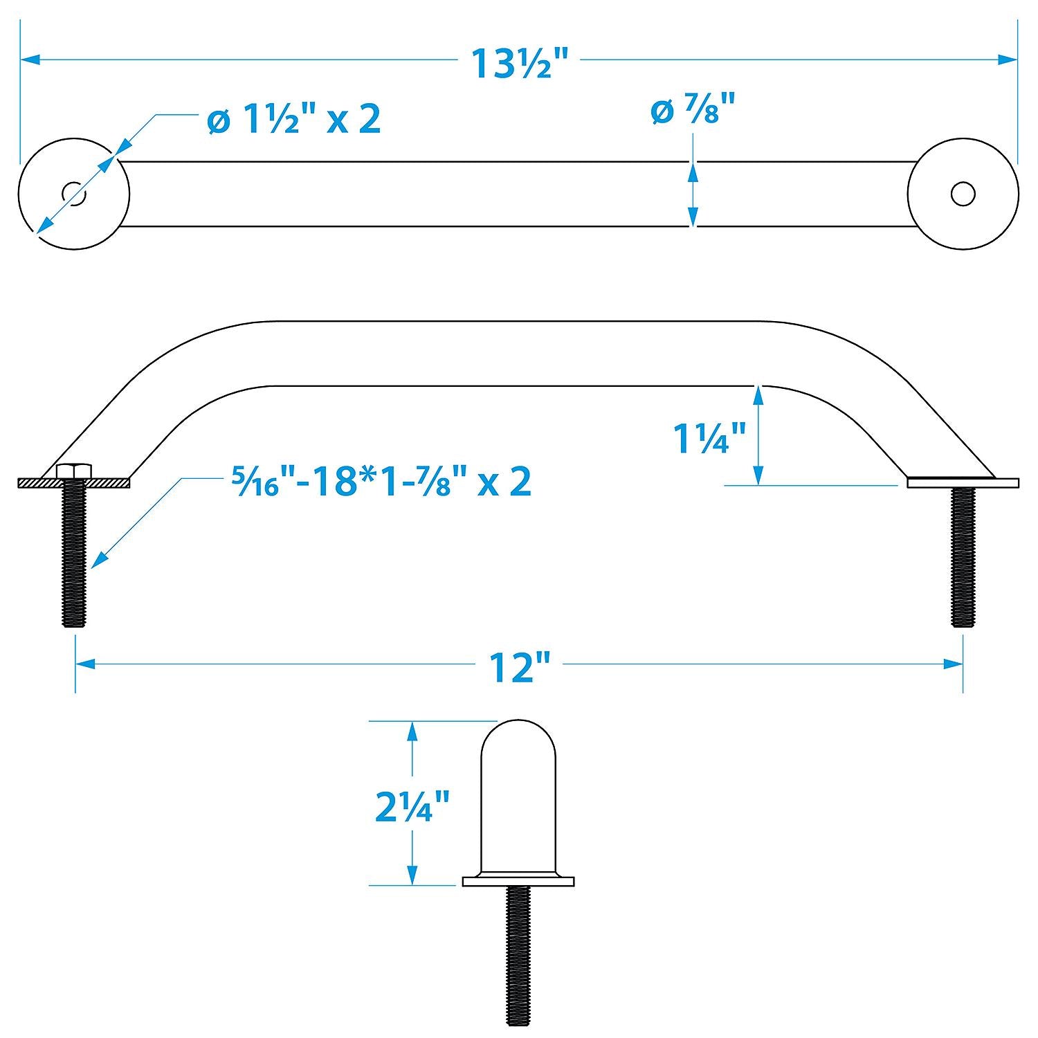 Seachoice Stainless Steel Hand Rail With Studs