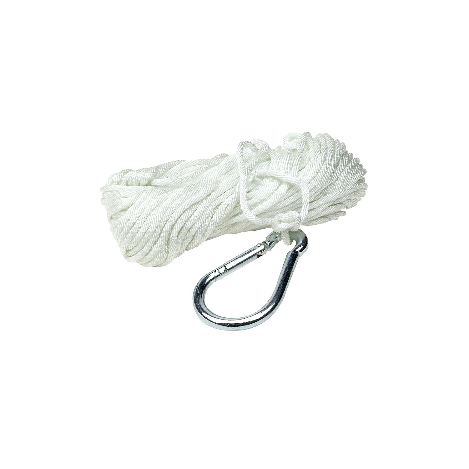 Seachoice 40231 Solid-Braid Nylon Anchor Line, White, 3/8" x 50'