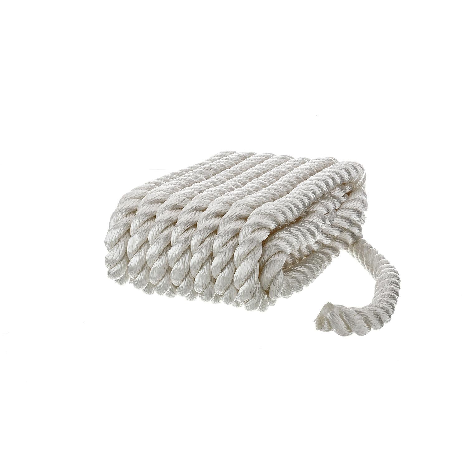 Seachoice 42591 3-Strand Twisted Nylon Dock Line, 5/8" x 20', White