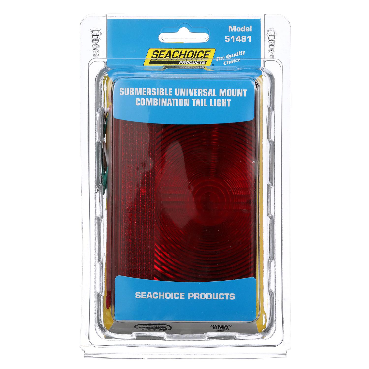 Seachoice ST56RSSCH Submersible Universal Mount Combination Tail Light Passenger, Side, 6-Function