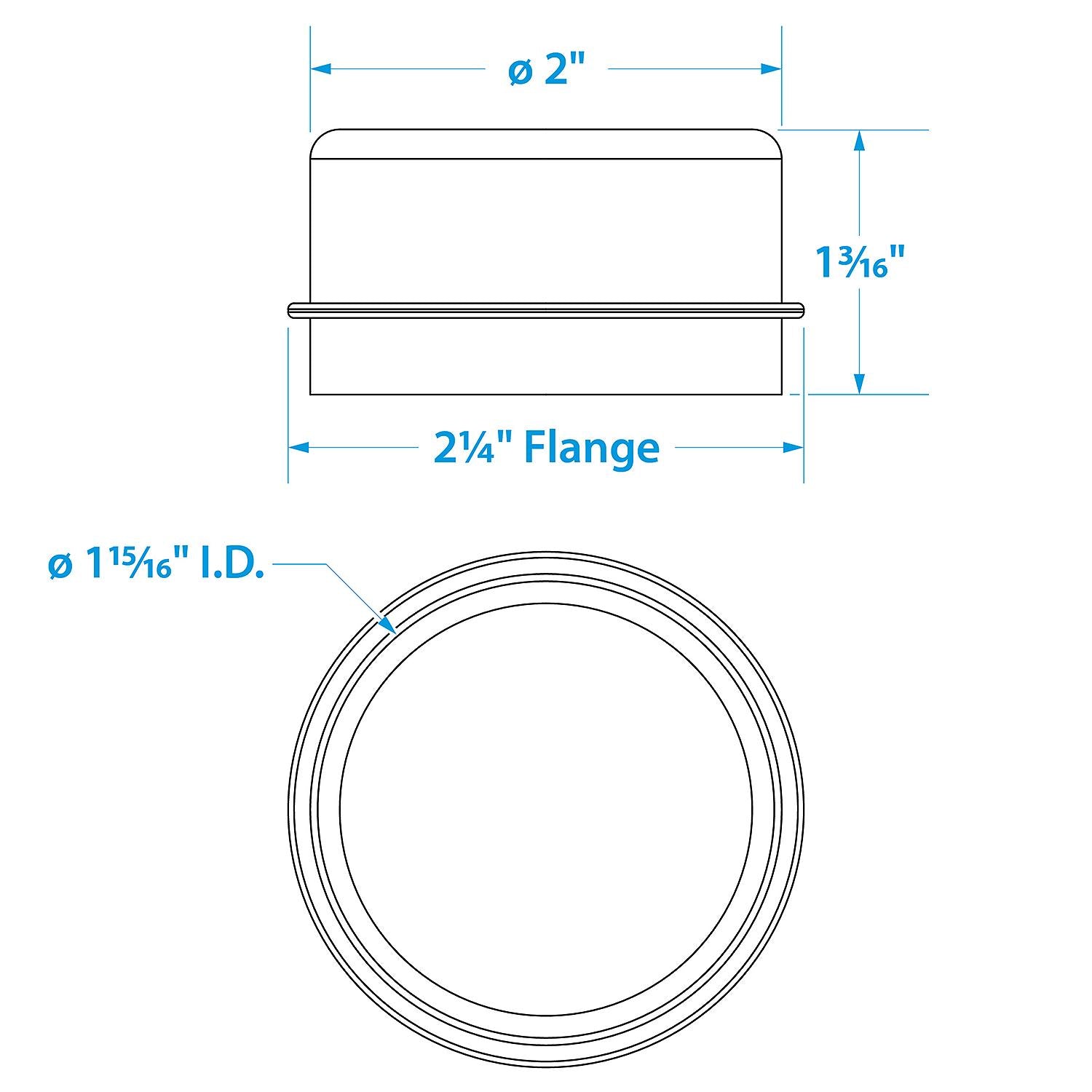 Seachoice 53631 1.980" Grease Caps (2 Per Pack)