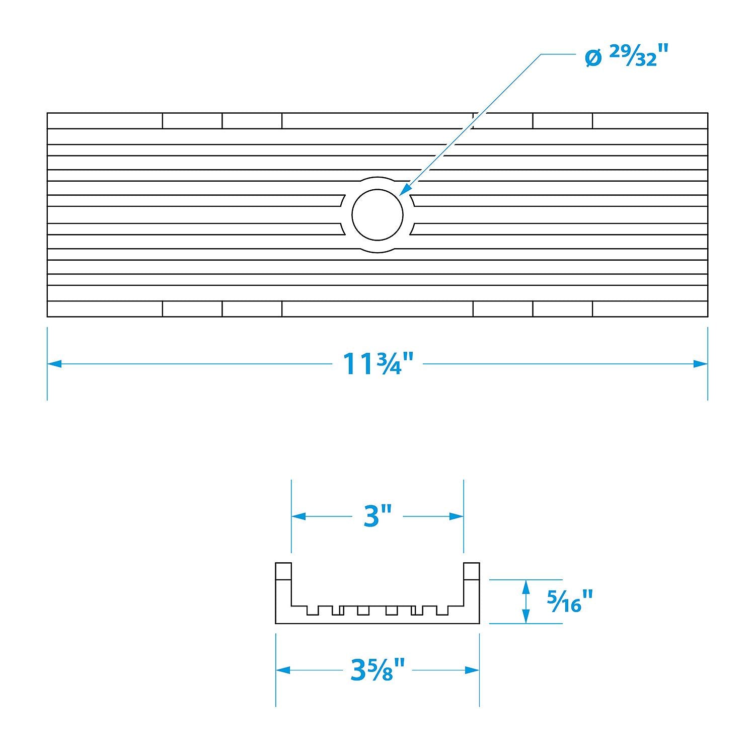 Seachoice 50-56640 Non-Marking TP Yellow Rubber Keel Pad 12" L x 3-1/2" W x 1" H