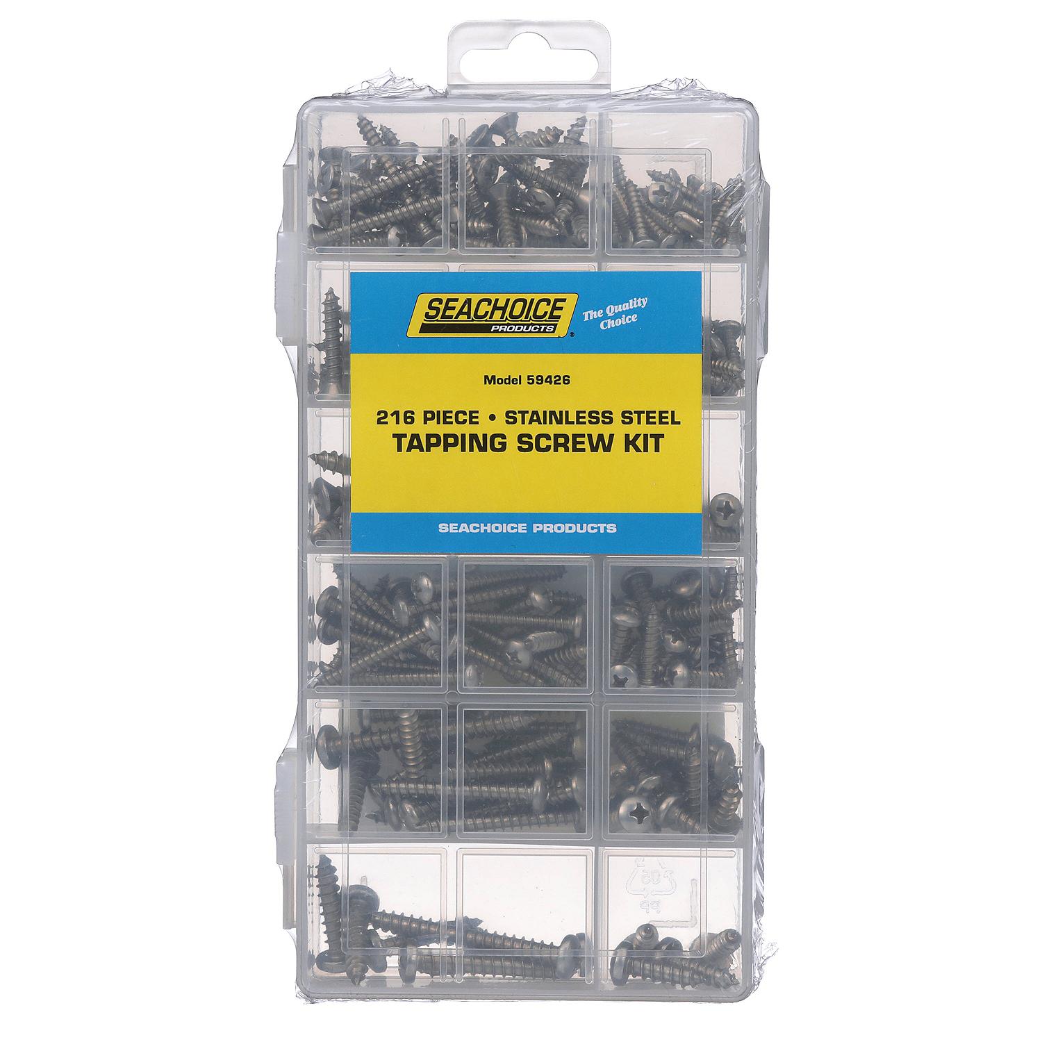 Seachoice KP5579SC Stainless Steel Tapping Screw Kit 216 Piece