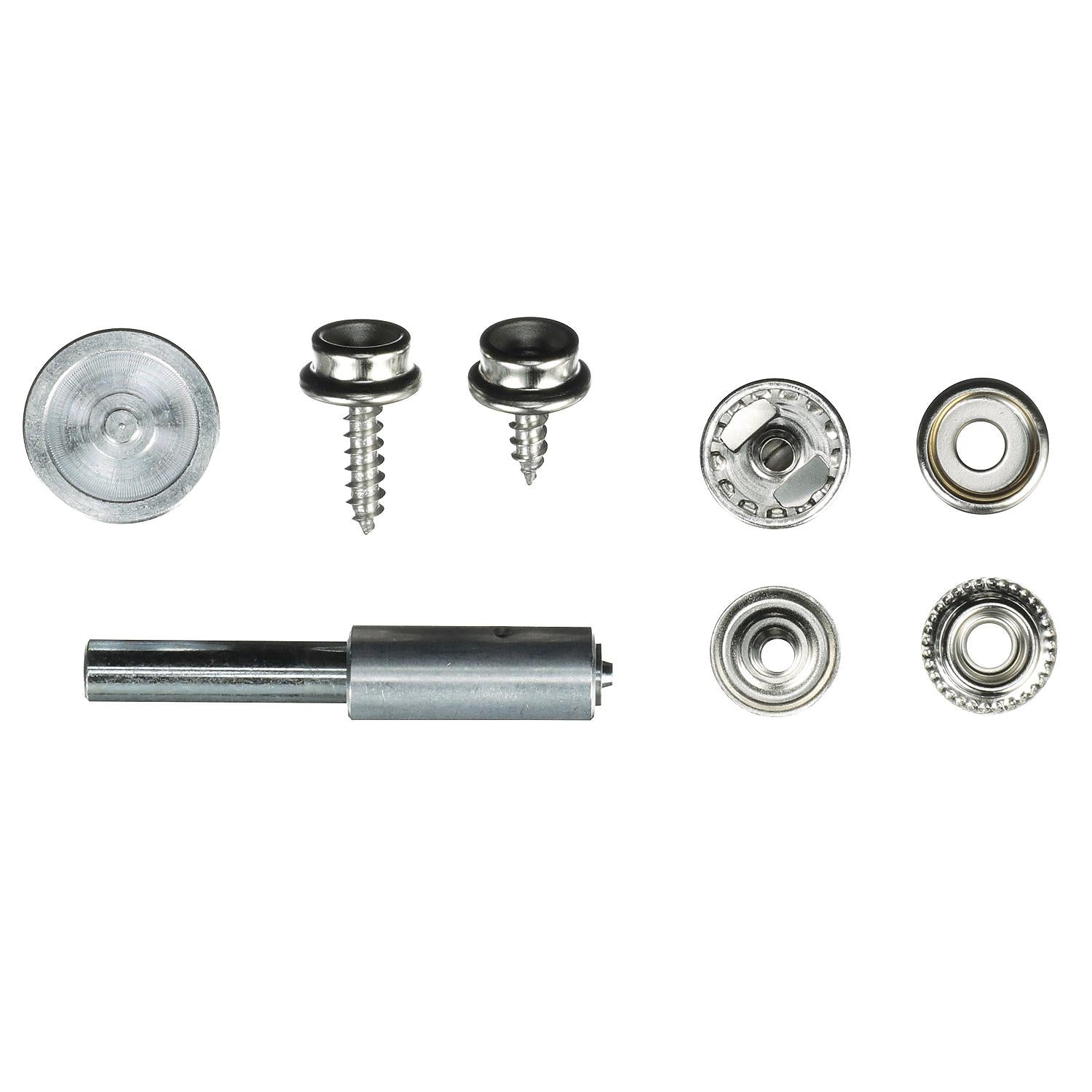 Seachoice KP7262SC 59444 Nickel Plated Brass Canvas Snap Kit w/ Tool 144 Piece