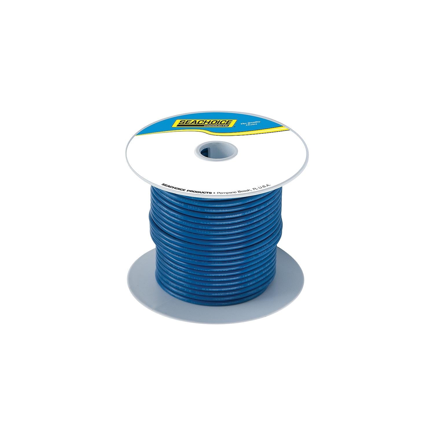 Seachoice 50-63071 Tinned Copper Marine Wire, 10 AWG, Dark Blue, 100'