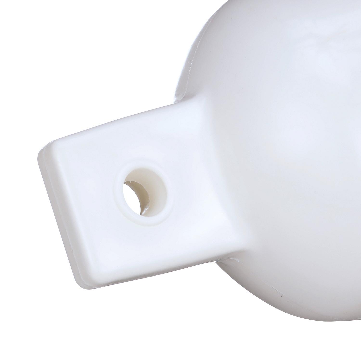 Seachoice DE77231S White Twin Eye Ribbed Fender Kit, (2) 6.5" x 23" Fenders and (2) 3/8" x 5' Fender Lines