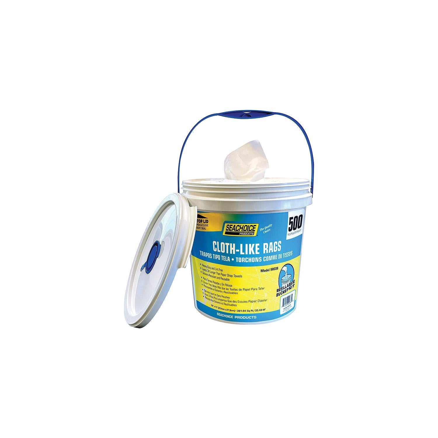 Seachoice NW-90038-500SC Cloth-Like Rags, 500-ct. Bucket