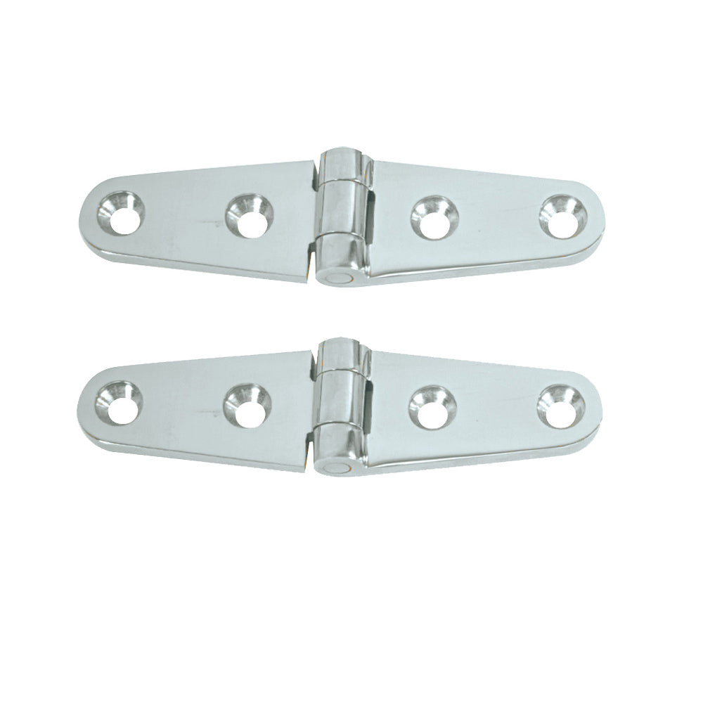 Whitecap S-0604 Strap Hinge CP/Brass 4" x 1" Pair