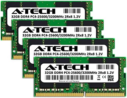 A-Tech 32GB (2x16GB DDR4 3200 MHz SODIMM PC4-25600 (PC4-3200AA CL22 Non-ECC Laptop RAM Memory Modules
