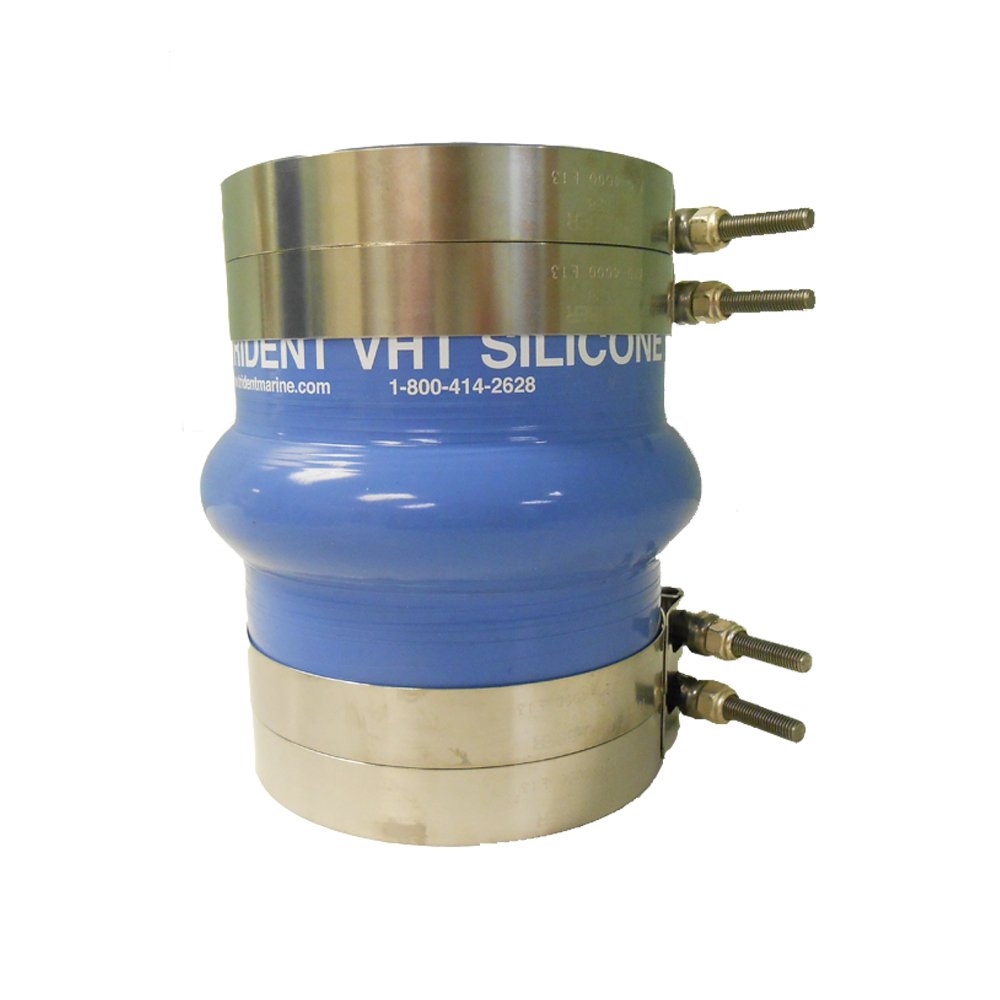 Trident Marine 272V2000-S/S Blue Silicone "VHT" Single Hump Hose w/T-Bolt Clamps, 2"