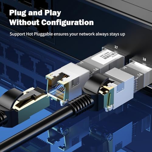 [4 Pack] 10Gb SFP+ to RJ-45 Module Transceiver 98Ft (30m, SFP+ Copper Ethernet for CAT6a /7 Transceivers Compatible with 5Gb/ 2.5Gb/ 1Gb, NOT Compatible with Brand Dell, Aruba, HP, H3C