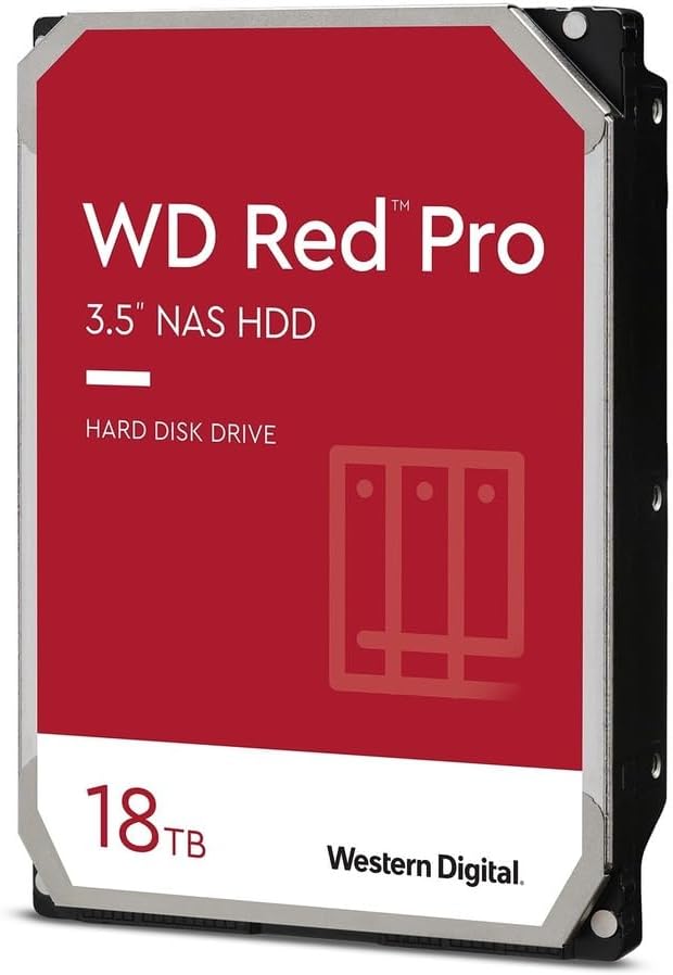 Western Digital 16TB WD Red Pro NAS Internal Hard Drive HDD - 7200 RPM, SATA 6 Gb/s, CMR, 512 MB Cache, 3.5" - WD161KFGX