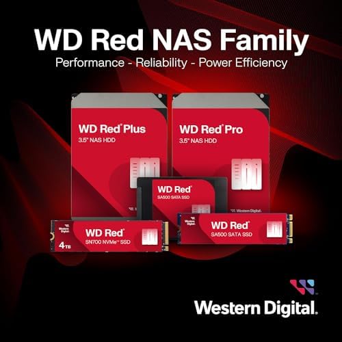 Western Digital 4TB WD Red Plus NAS Internal Hard Drive HDD - 5400 RPM, SATA 6 Gb/s, CMR, 128 MB Cache, 3.5" -WD40EFZX