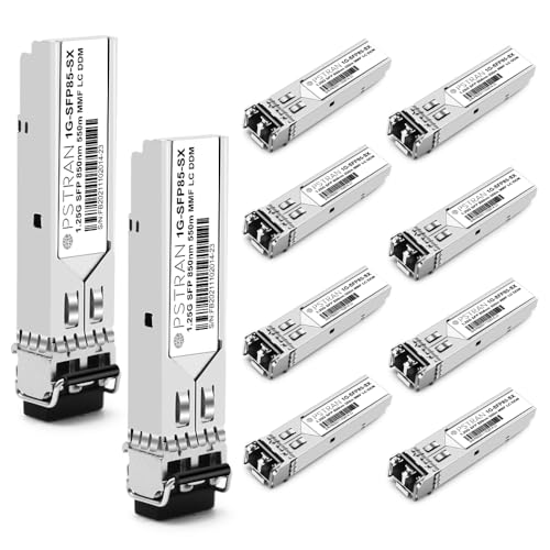 1000BASE-SX SFP Optical Transceiver Module Compatible with HPE Aruba J4858D J4858DCM JL745A Q8N53A ProCurve J4858C J4858B J4858A 850nm 550m DDM Duplex LC MMF 10pcs/Pack