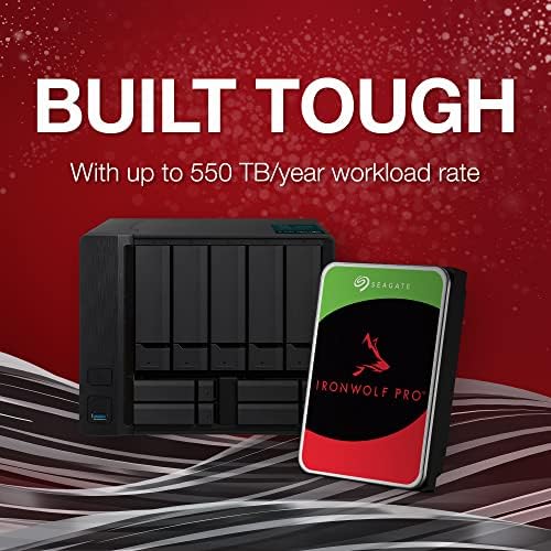Seagate IronWolf Pro, 16 TB, Enterprise NAS Internal HDD –CMR 3.5 Inch, SATA 6 Gb/s, 7,200 RPM, 256 MB Cache for RAID Network Attached Storage (ST16000NT001