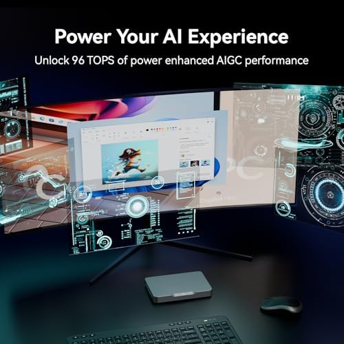 Khadas Mind 2s AI Mini PC - 96 Tops AI Performance, Intel Core Ultra 7 255H｜64GB LPDDR5X+2TB SSD｜5.55Wh Battery｜Only 435g｜Thunderbolt 4｜8K UHD｜Win 11 Home｜Micro Desktop Computer for Work and Gaming