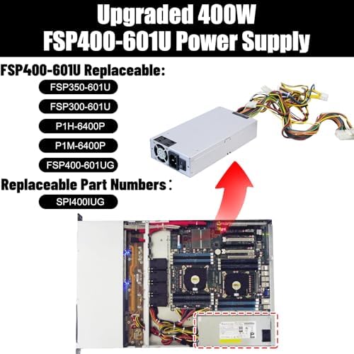 LXun Upgraded FSP400-601U P1H-6400P 400W Power Supply P1M-6400P FSP350-601U FSP300-601U PSU Compatible with 1U -5V FSP400-601U SPI400IUG Switching Power Supply Repair 400w Switching Power Supply