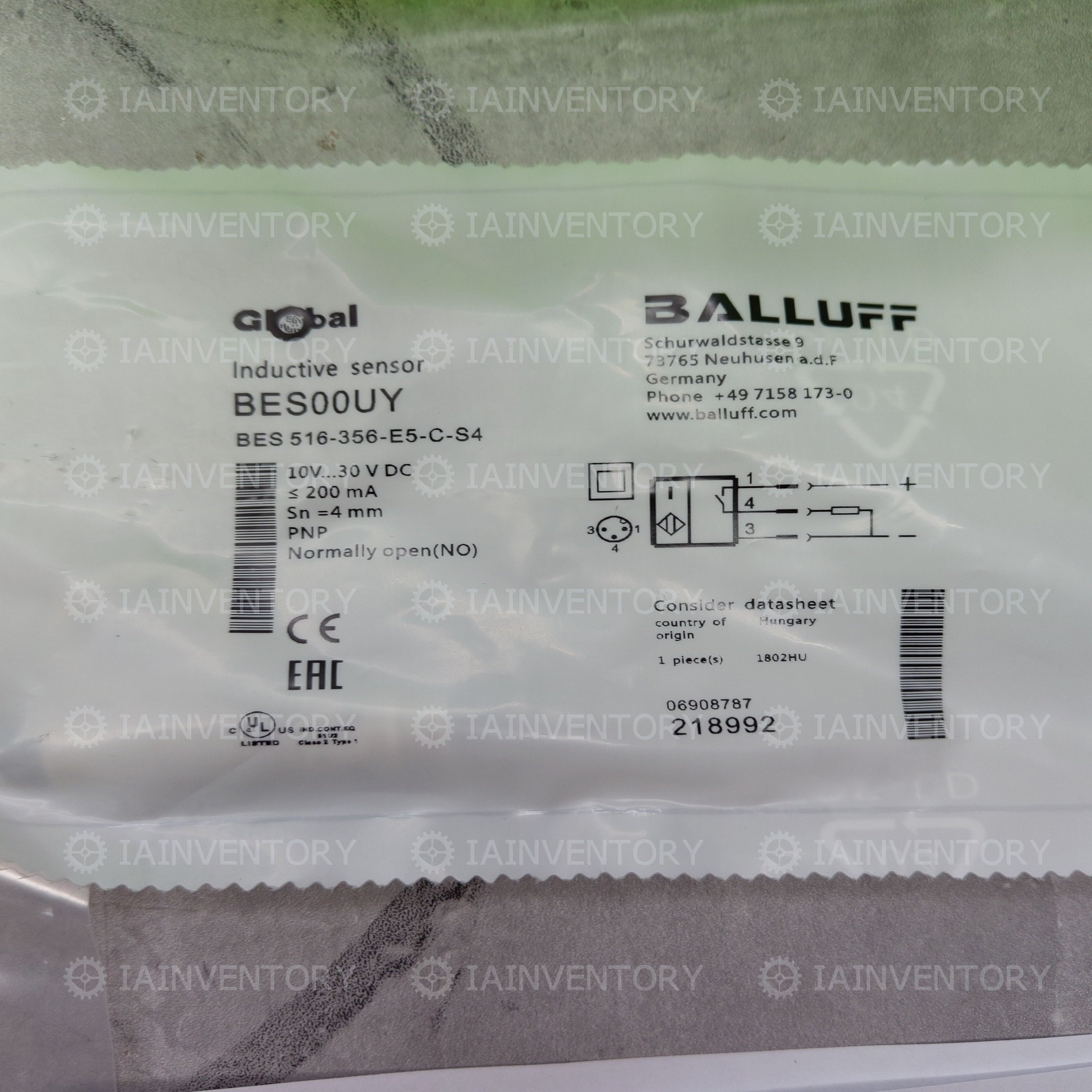 1PCSs BALLUFF BES 516-356-E5-C-S4 516-356-E5-C-S4 Sensor&Proximity Switch