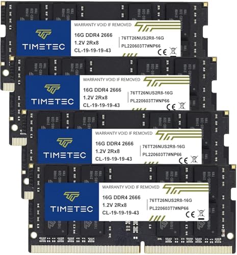 Timetec Elite DDR4 32GB Kit (2 x 16GB 2666MHz (DDR4-2666 PC4-21300 CL19 Non-ECC Unbuffered 1.2V 2Rx8 Dual Rank 260 Pin SODIMM Laptop Notebook PC Computer Memory RAM Upgrade