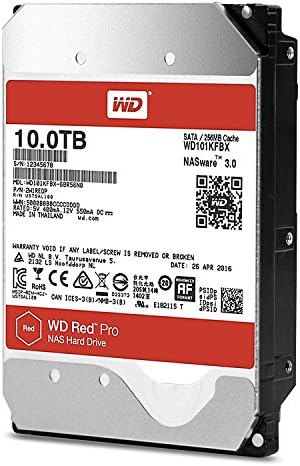 Western Digital 10TB WD Red Pro NAS Internal Hard Drive - 7200 RPM Class, SATA 6 Gb/s, CMR, 256 MB Cache, 3.5" - WD101KFBX (Old Version