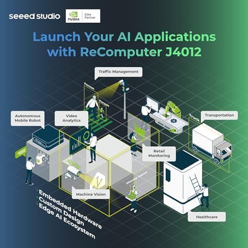 NVIDIA Jetson Orin NX 16GB Edge AI Device - reComputer J4012, 4xUSB 3.2, M.2 Key E & Key M Slot, Pre-Installed Jetpack System with NVIDIA Jetpack on 128GB NVMe SSD
