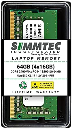 Simmtec RAM 64GB (2x32GB DDR4 3200MHz SODIMM PC4-25600 (PC4-3200AA CL22 1.2V Non-ECC SO-DIMM 260 Pin - Laptop, Notebook & AIO Computer Memory Upgrade Kit