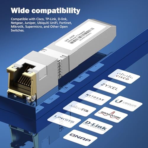 [4 Pack] 10Gb SFP+ to RJ-45 Module Transceiver 98Ft (30m, SFP+ Copper Ethernet for CAT6a /7 Transceivers Compatible with 5Gb/ 2.5Gb/ 1Gb, NOT Compatible with Brand Dell, Aruba, HP, H3C